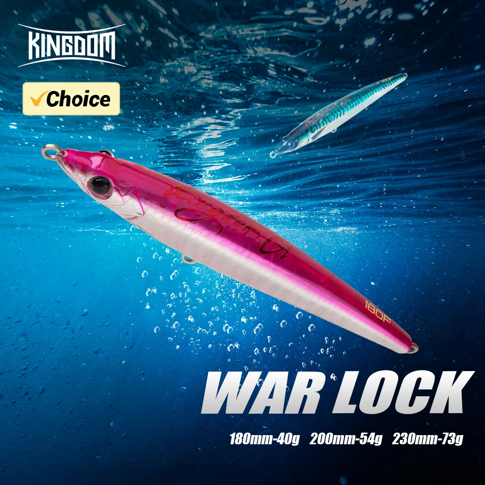 Señuelo de pesca de mar con lápiz flotante Kingdom, 40g, 54g, 73g, GT, atún Z, acción de perro caminante, Wobbler duro Artificial para pesca en agua salada