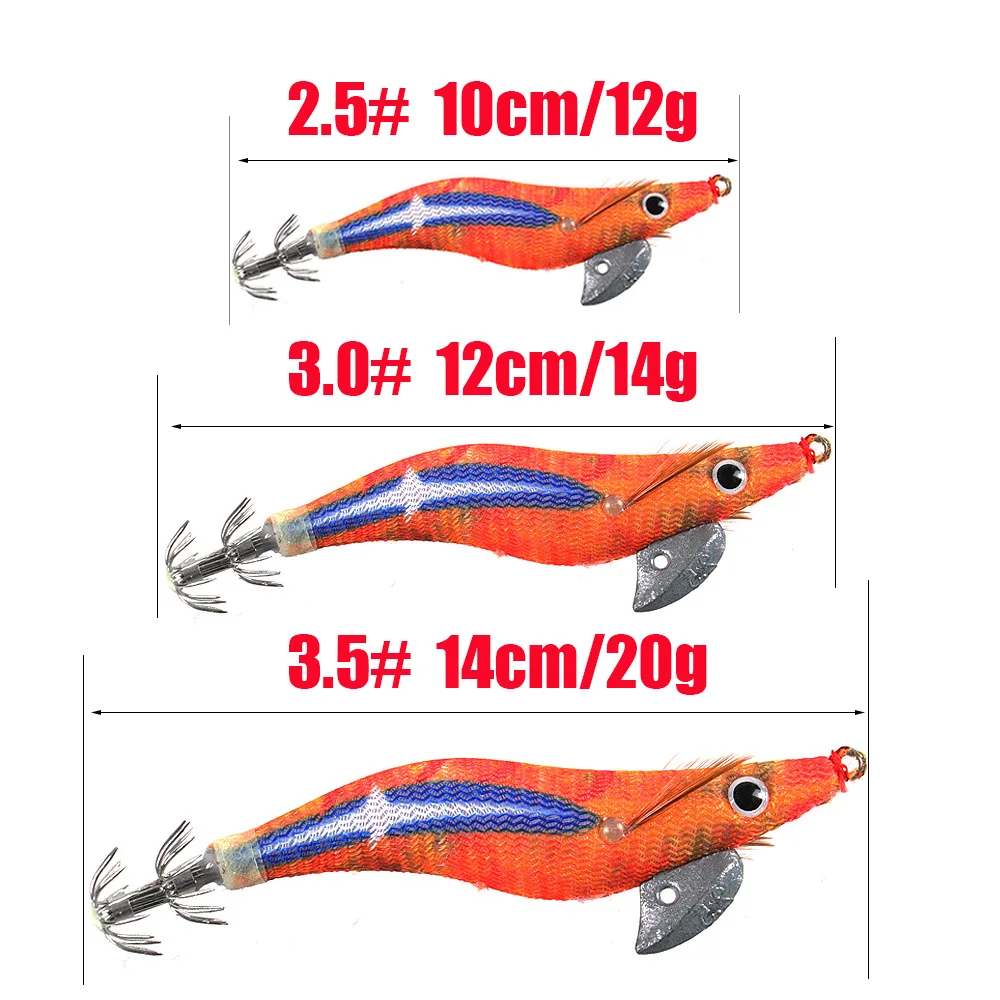 2.5 # 3.0 # 3.5 # Plantilla de calamar, señuelo de pesca duro, camarones, gambas, brillo luminoso en la oscuridad, Biat Artificial para sepia, pulpo - imagen 5