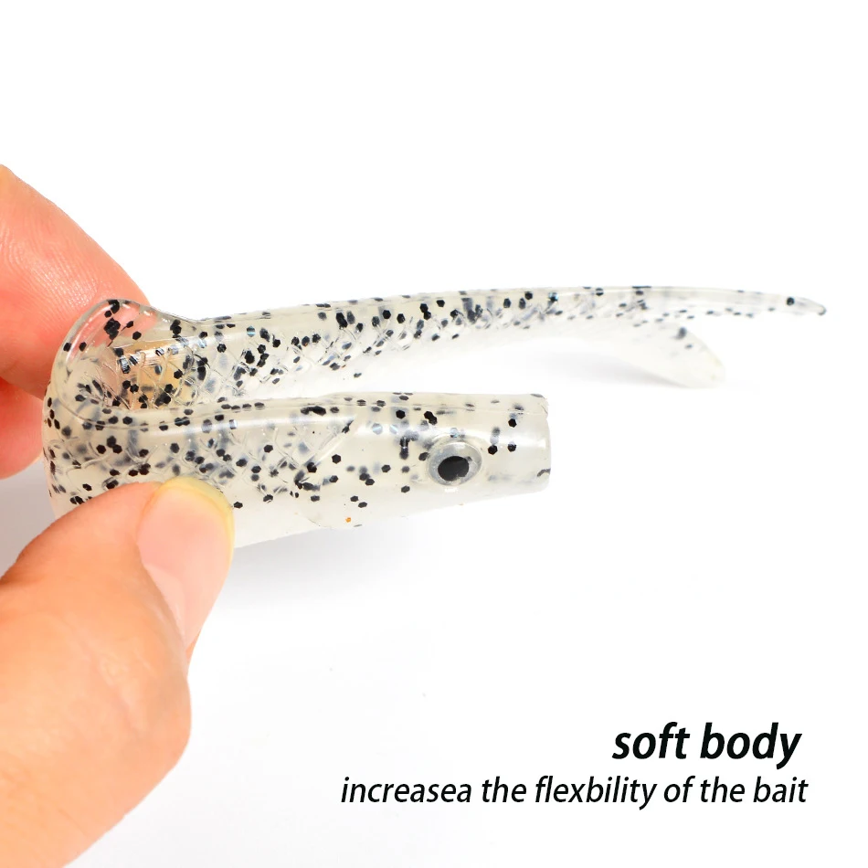 3 unids/lote 3,7g/7,7g/13g bicolor PVC señuelo falso señuelo cebo suave forktail cebo de pescado suave simulado - imagen 5