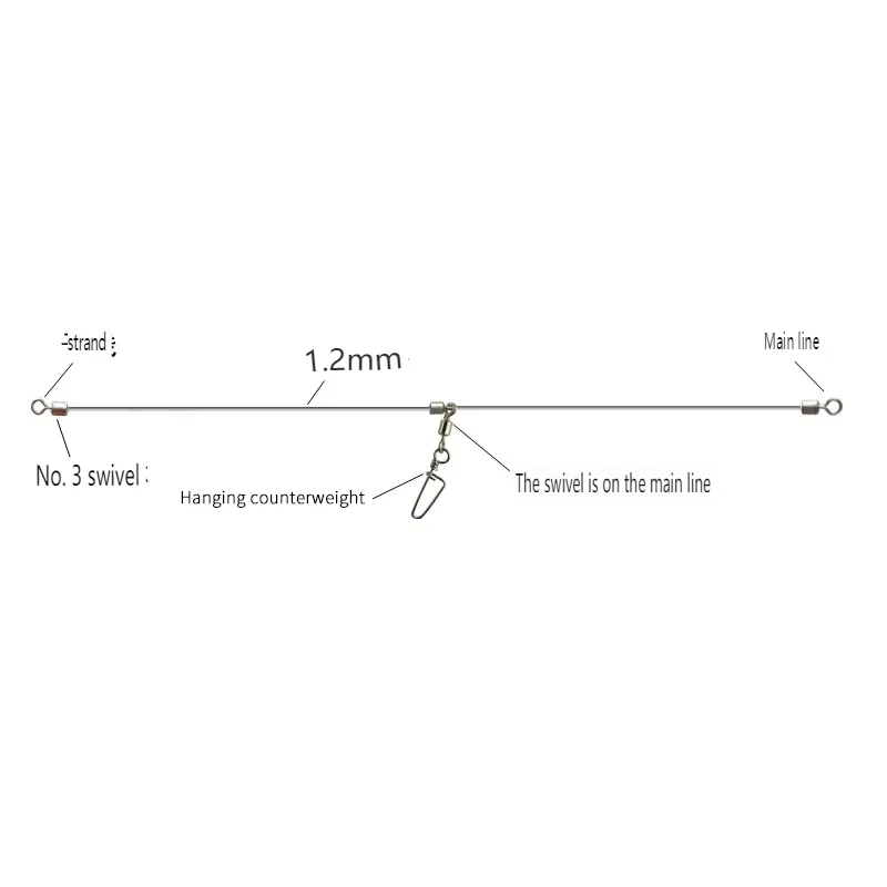 Equipo de pesca PD, equilibrio semi-nombreado, accesorios de pesca de acero inoxidable antibobinado, grupo de sedal de gancho de cuerda - imagen 2