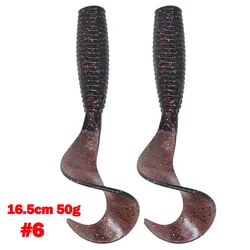 Señuelos blandos de pesca Big Grub, 2 uds., 165mm/50g, Wobblers de silicona Artificial, carpa Swimbait, aparejos de pesca de gusanos de Jigging