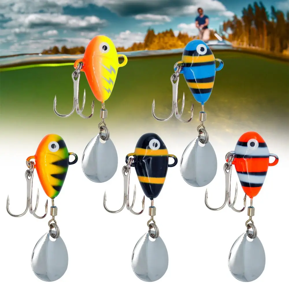 Señuelo giratorio de Metal para pesca, de 10g cebo de pesca, cuchara de lentejuelas, Wobblers, Crankbaits, gancho triple, VIB - imagen 5