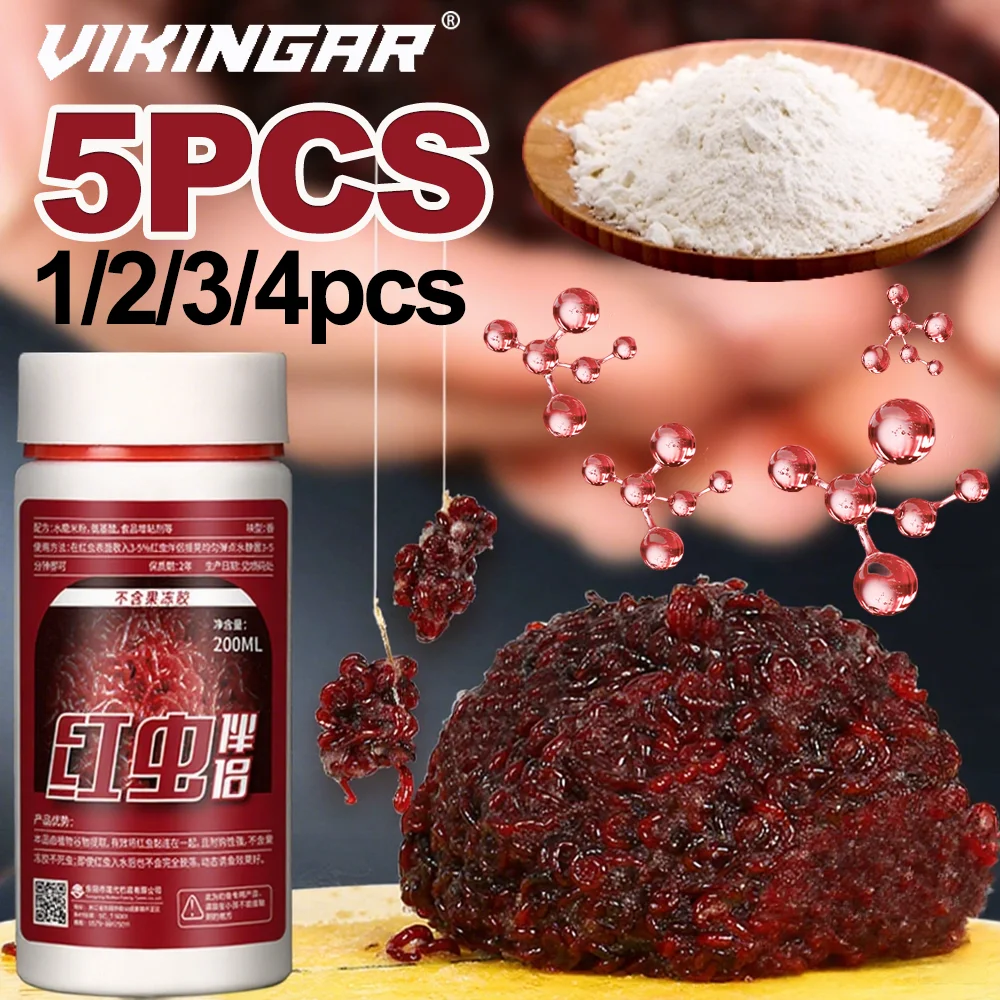 200ML polvo aroma de gusano de sangre atrayente de pescado concentrado gusano rojo polvo Mate cebo aditivo lubina bagre accesorios de pesca - imagen 2