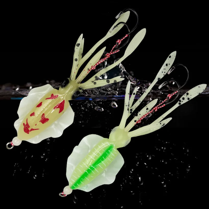 Cebo de calamar suave de 15cm, señuelo de pesca con curricán, cabeza de pulpo, plantilla de calamar UV luminosa para pesca en barco de aguas profundas, cebo Wobblers - imagen 2
