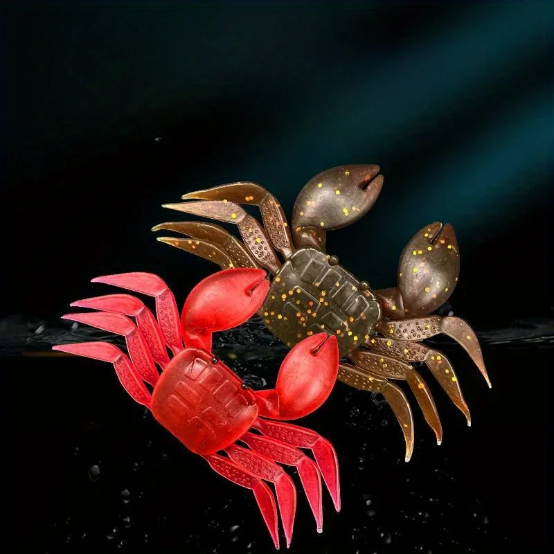 10 Uds. Cebo suave Lua, cebo suave para pesca en el mar, cebo de pesca de agua dulce, 8CM, 8g, señuelo de cangrejo pequeño, cebo suave de dos colores, elementos esenciales de pesca - imagen 4