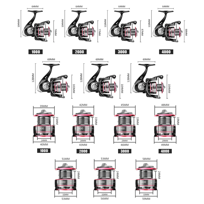 Huidiao-carrete de pesca giratorio, accesorio de acero inoxidable, 8KG máximo, para pesca de carpa en el mar, 1000-7000 - imagen 2