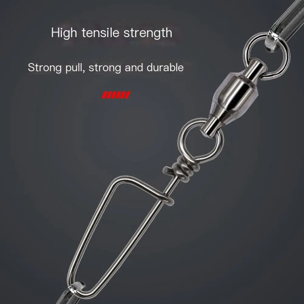 Tamaño 1 # a 8 #, Conector de pesca giratorio de bolas de alta resistencia de acero inoxidable duradero con barril de rodamiento de Pin - imagen 5