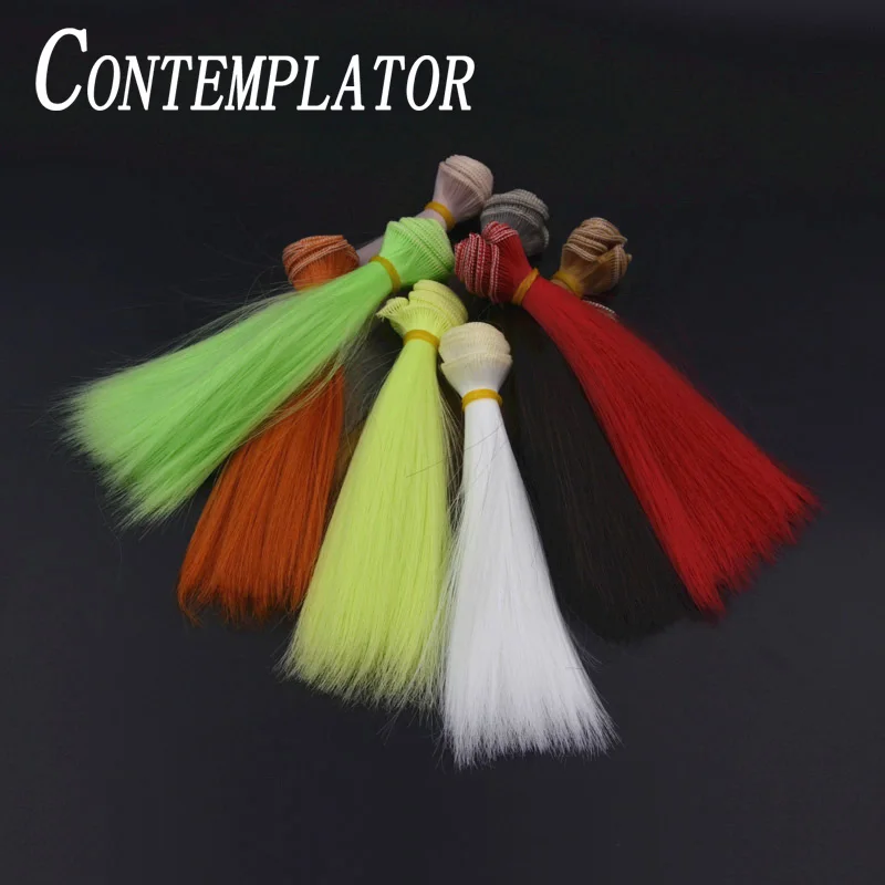 CONTEMPLATOR, 10 colores opcionales, serpentinas rectas de fibra fina, materiales para atar moscas de salmón, 1 unidad, 15cm, señuelos de plataforma Sabiki, fibra sintética