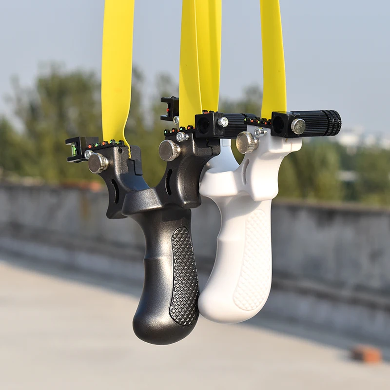 Tirachinas de puntería láser de alta precisión con nivel de espíritu, Catapulta de caza al aire libre con banda de goma plana, accesorios de herramientas - imagen 4