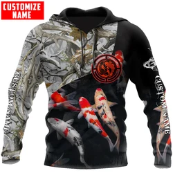 Sudadera de pesca 3D con estampado Koi realista