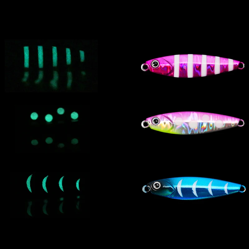 TSURINOYA-señuelo de plantilla de Metal Artificial, cebo Wobblers de Jigging de orilla luminosa de hundimiento rápido, de 7g, 14g y 18g, para arrastre de barcos - imagen 5