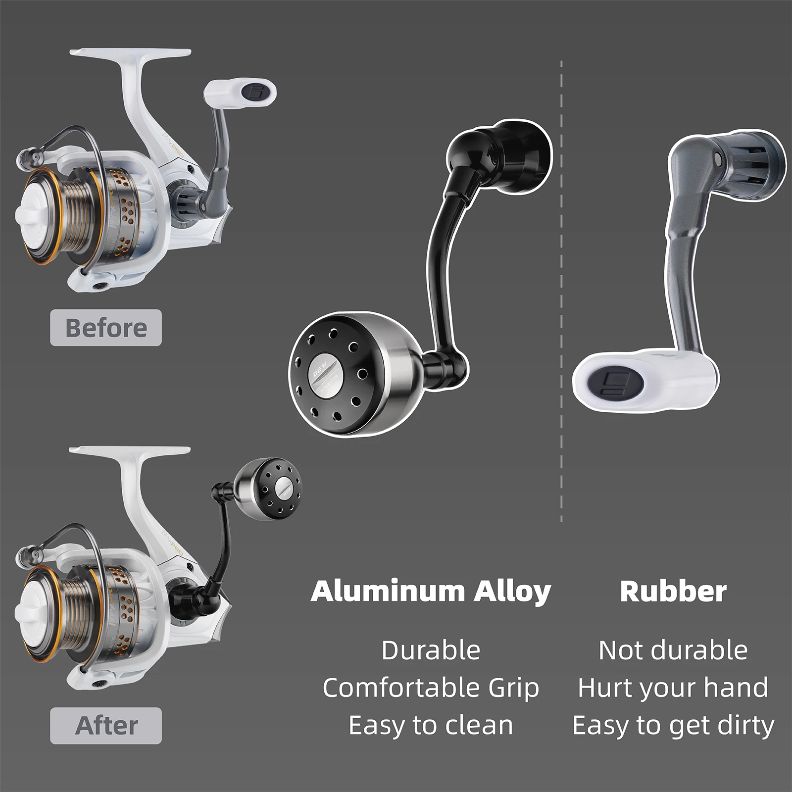 Gomexus-Mango de carrete de pesca, Abu Garcia, Shimano, Sienna, FX, Nasci, Daiwa, Revros, LT, RR, MSL-L57 - imagen 5