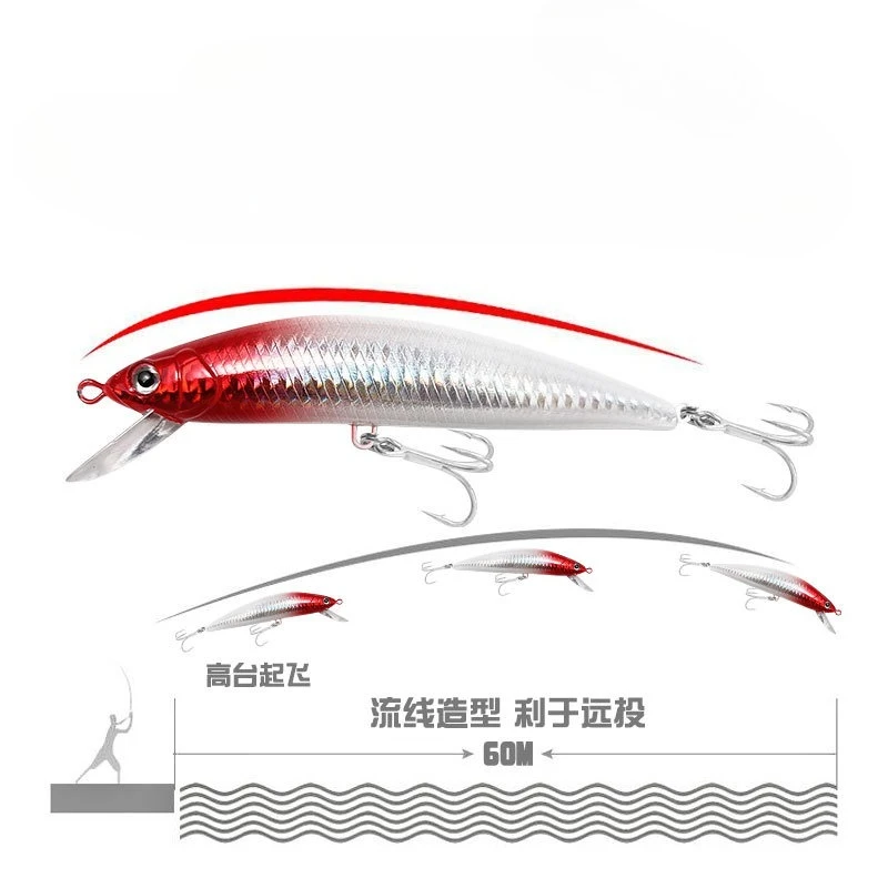Señuelo de Pesca que se hunde Minnow 40g 60g sistema de peso señuelo duro Pesca anzuelos triples fuertes Wobbler Jerkbait Swimbait cebo - imagen 2
