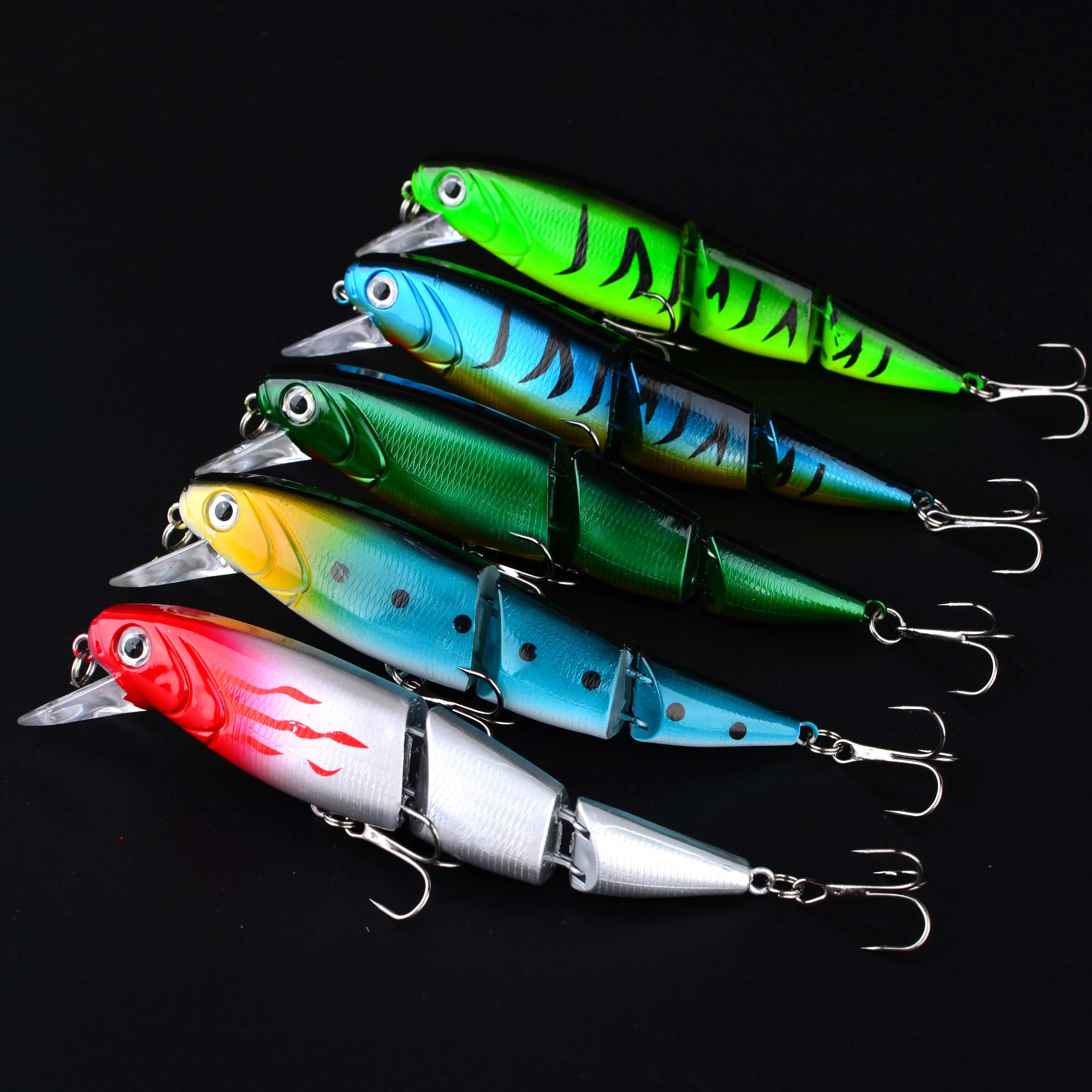 Señuelo de Pesca multisección que se hunde, Wobblers, cebo duro Artificial de plástico, Lucio, Crankbaits, Trolling, 5 uds. - imagen 5