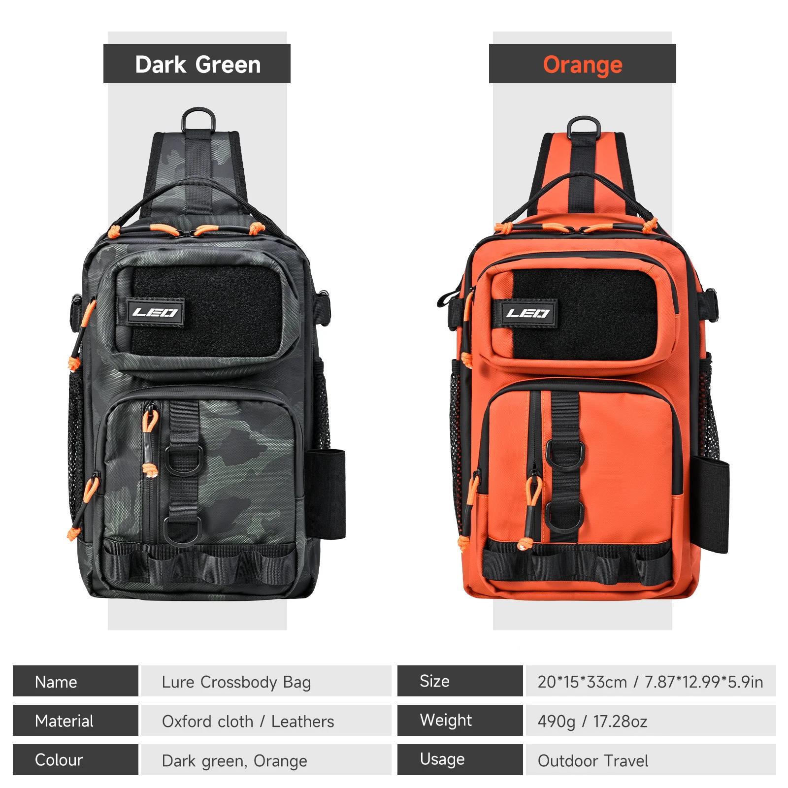 Bolsa de pesca cilíndrica, bolsa de mensajero de 17,4 L, bolsa de almacenamiento de viaje, bolsa de pescado voltada de cuero, bolsa anticorte, bolsa de almacenamiento grande para caña - imagen 2