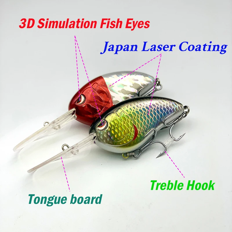 Testar Rattlin Crankbait cebo flotante para pececillos 7cm 29g Wobbles artificiales fundición larga lubina bagre Pike Swimbait Señuelos de Pesca - imagen 4