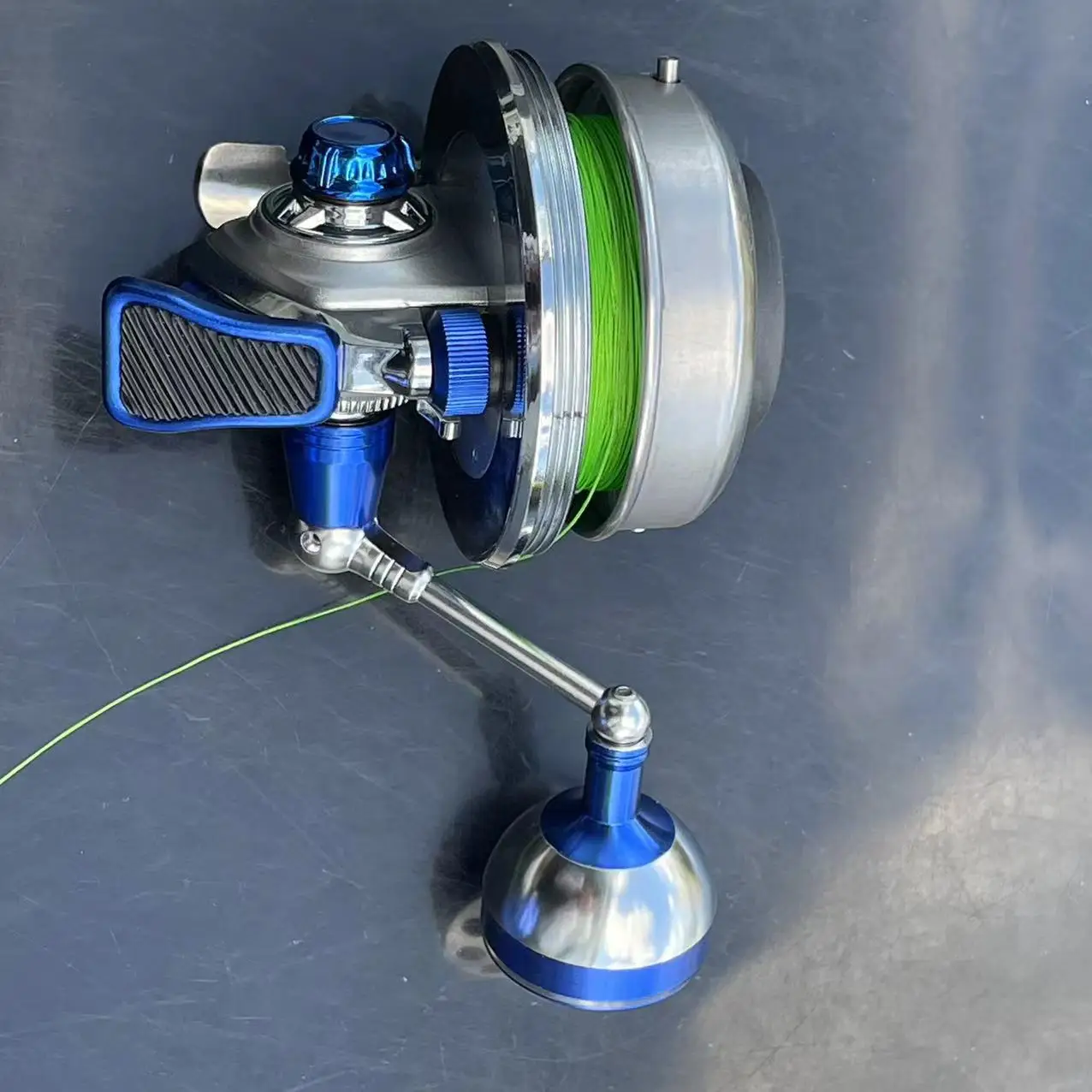 Spincast-carrete de pesca grande J50, 6 + 1BB para tirachinas, bobina de Metal con 5 #8 hebras, línea PE, 110M - imagen 5