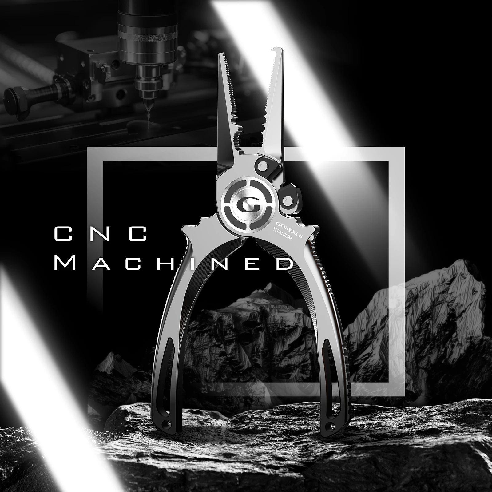 Alicates de pesca de titanio Gomexus de 7,5 pulgadas con cortadores laterales, cordón, funda de cuero, removedor de anzuelos nunca oxidado, resistente al agua salada - imagen 2