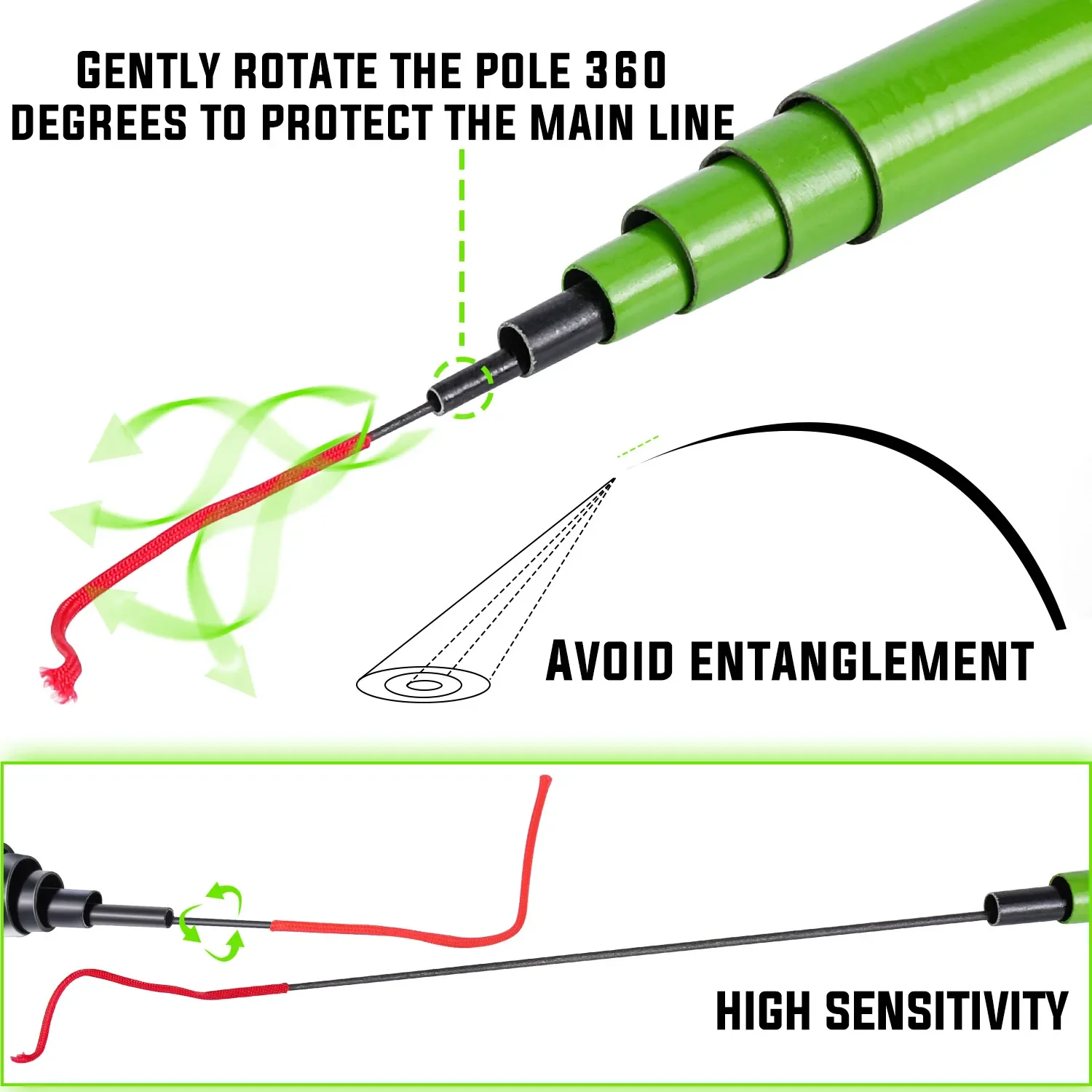 Caña de pescar de carpa Sougayilang, 2,7/3,6/4,5/5,4 M, fibra de carbono dura, caña telescópica ultraligera portátil, arrastre máximo de 5Kg, herramientas de pesca - imagen 4