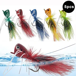 Señuelo de espuma Popper para pesca con mosca, lubina, Panfish, Bluegill, mosca seca, Topwater, flotante, 5 uds.