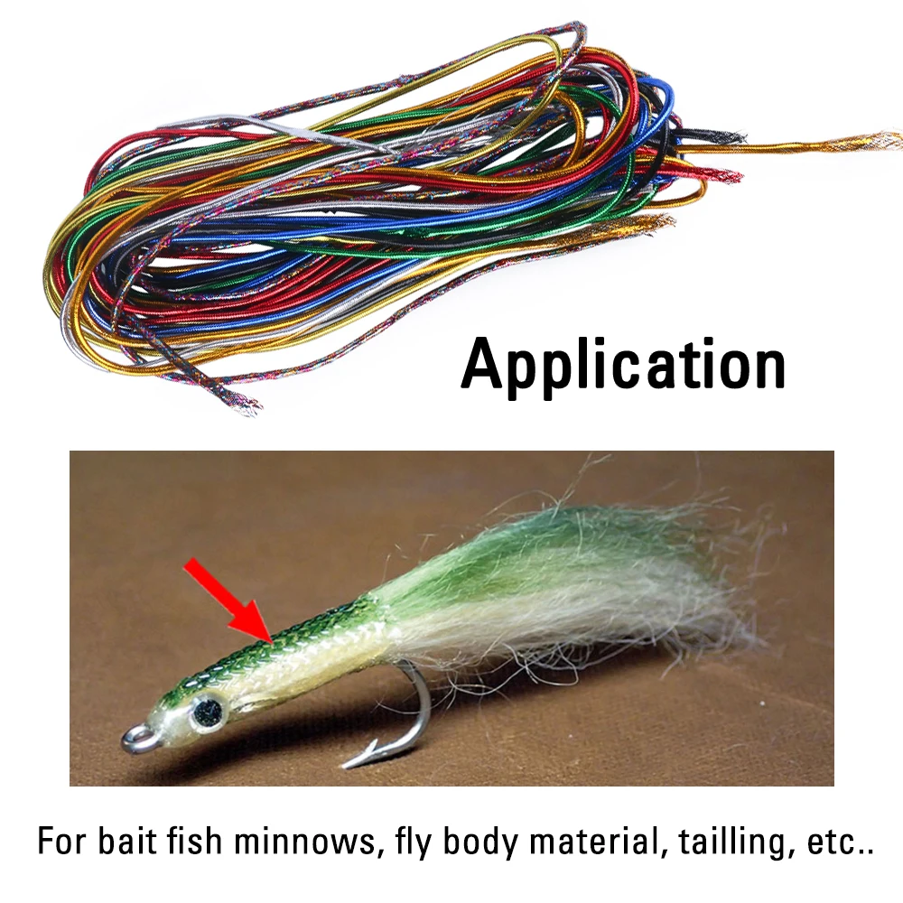 ICERIO 2 m/paquete 4mm holográfico Mylar cordón hueco Minnow cuerpo trenza Flash tubo Baitfish pesca con mosca atado Material multicolor - imagen 5