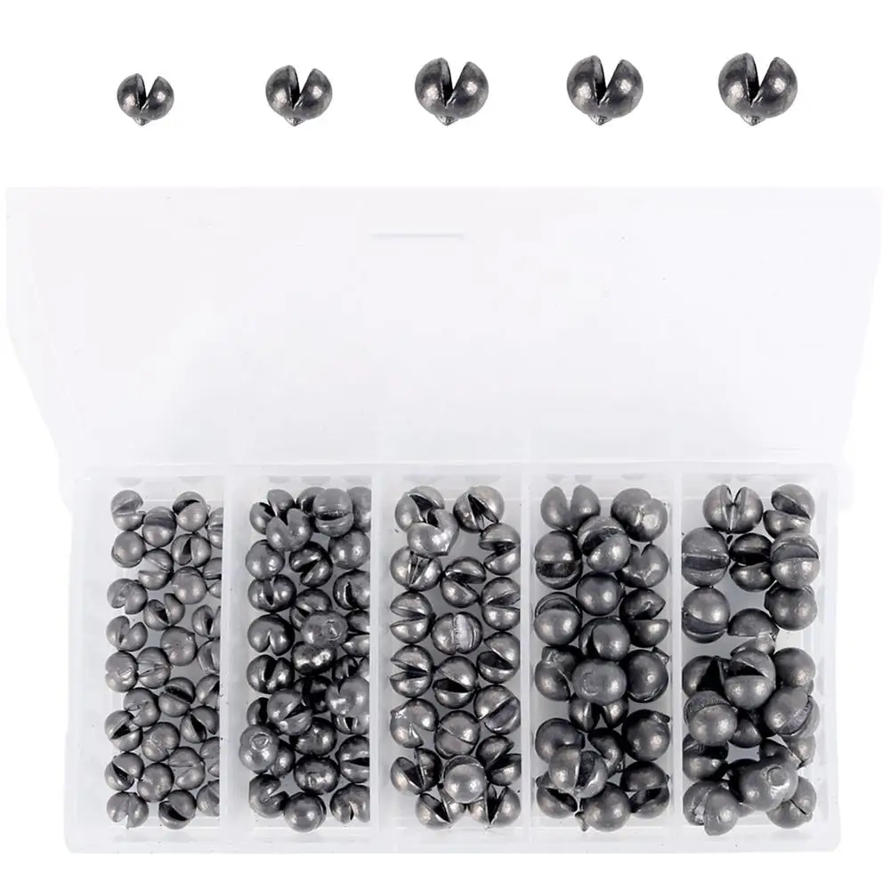 Pesas de pesca de 120 piezas, 5 tamaños, pesas redondas extraíbles, equipo de pesca con caja de almacenamiento - imagen 2