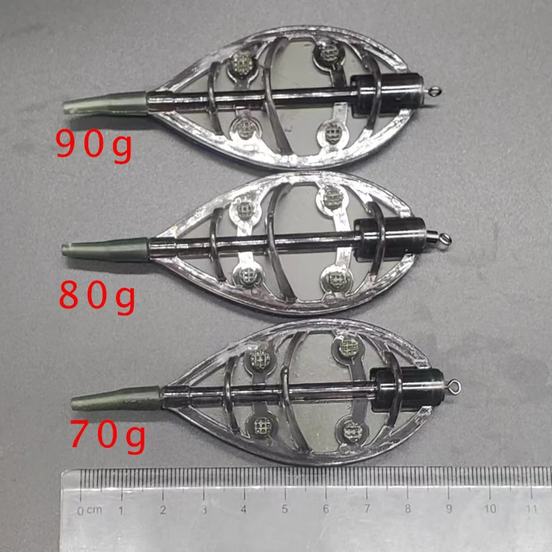 TAKEDO 70g 80g 90g 100g trampa de pesca lanzador de cebo jaulas alimentadoras pesca en línea método plano pesca carpa alimentador para pesca de carpa - imagen 4