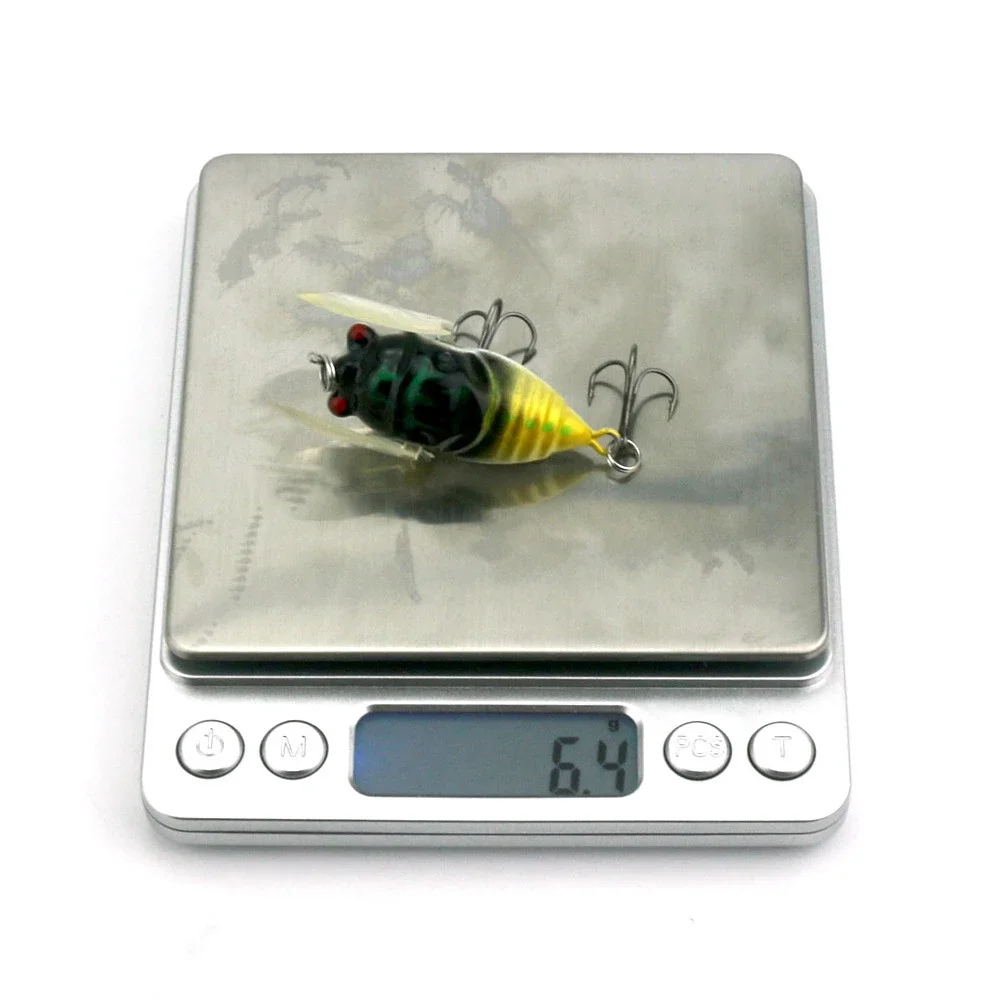 1 Uds. Señuelo de pesca 4CM 6G 8 #   Anzuelo flotante para pesca de insectos, cebo duro Artificial biónico de cigarra de agua dulce, equipo de pesca - imagen 5