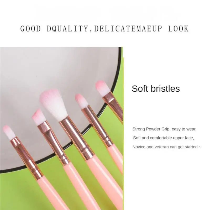 1/2 Uds pincel para sombra de ojos fácil de aplicar maquillaje delineador de ojos rubor portátil 5 palos pinceles de maquillaje y herramientas cubo pinceles de maquillaje - imagen 2