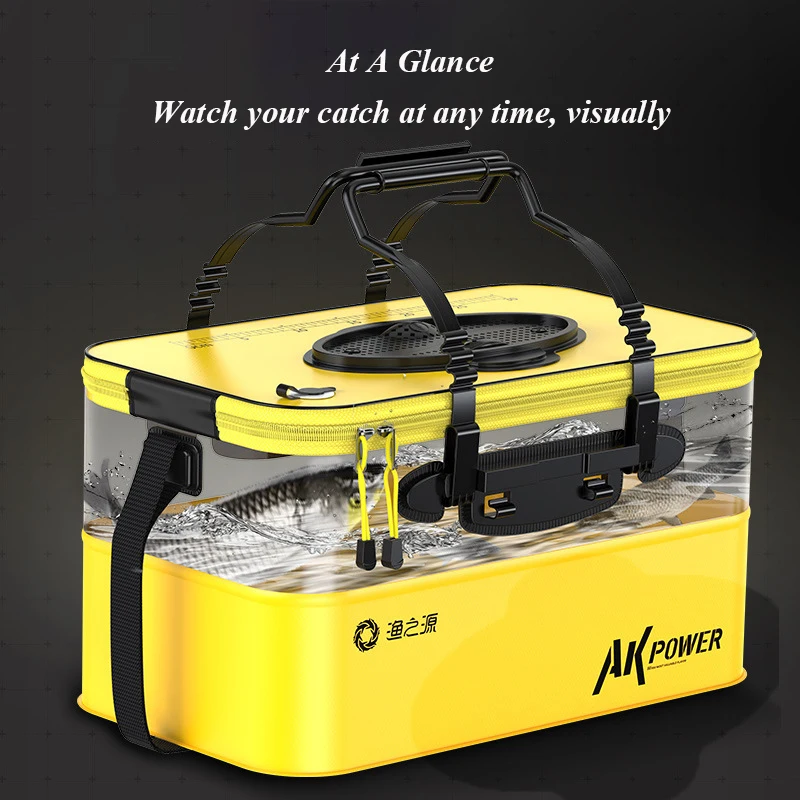 Cubo de pesca grueso con bomba de oxígeno, gran capacidad, cebo vivo, cubo de pescado transparente, orificio de aireación, herramienta de pesca - imagen 2