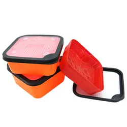 Cubo rojo con marco interior para gusano vivo – Contenedor pesca carpa