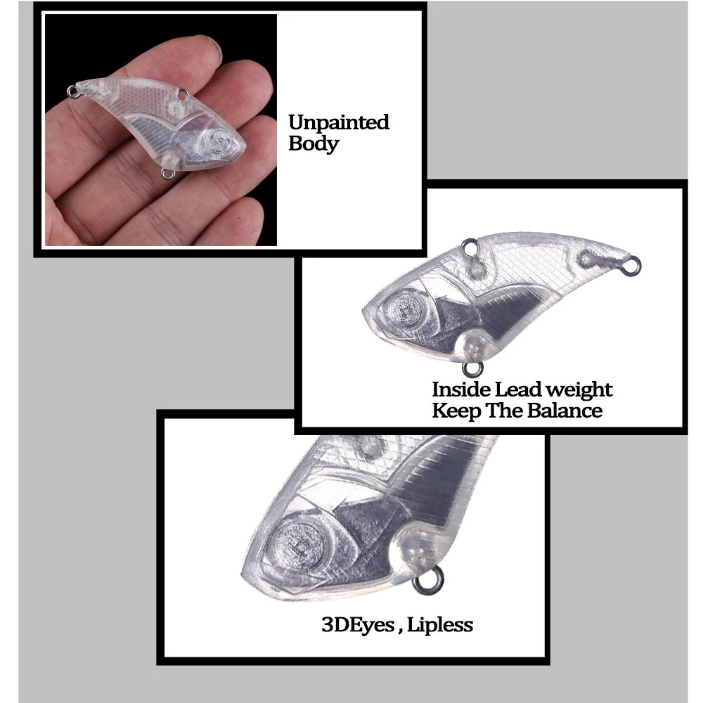 Chan'sHuang-señuelo de pesca Artificial, cebo en blanco sin pintar, 20 piezas, 5,5 CM, 13,5G - imagen 4