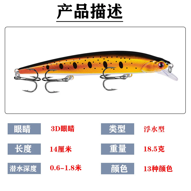 8 Uds Minnow señuelo Wobbler Swimbait carpa aparejos de pesca gancho Crankbait Jerkbait - imagen 3