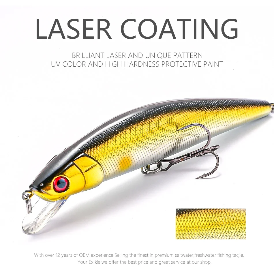 Señuelo de pesca de pececillos de mar, cebo duro de hundimiento, 130MM, 45G, Wobble MINNOW Crankbait, mejor precio - imagen 4