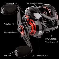 Carrete Baitcasting 7,2:1 – Arrastre 8kg regulación magnética