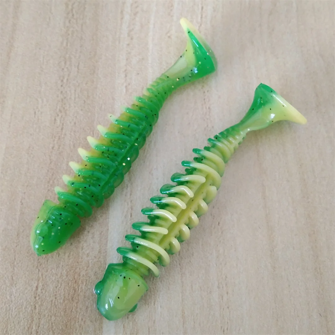 70 Uds 4cm/5cm/6,5 cm cola en T cebo suave lubina señuelo de pesca de imitación para perca y lubina en lagos y reservas - imagen 4