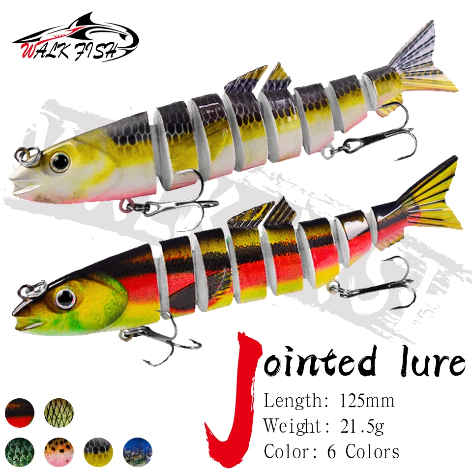 WALK FISH-Secciones artificiales multiarticuladas, cebo duro, herramientas de pesca de carpa, Wobblers, 12,5 cm, 21,5g