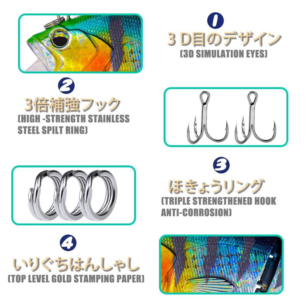 SAMOLLA Road Subbait-pez negro de dos piezas, 75mm, 12,5g, Cuenta de sonido, hundimiento lento, Boca de caballo, cebo falso Tongsha - imagen 4