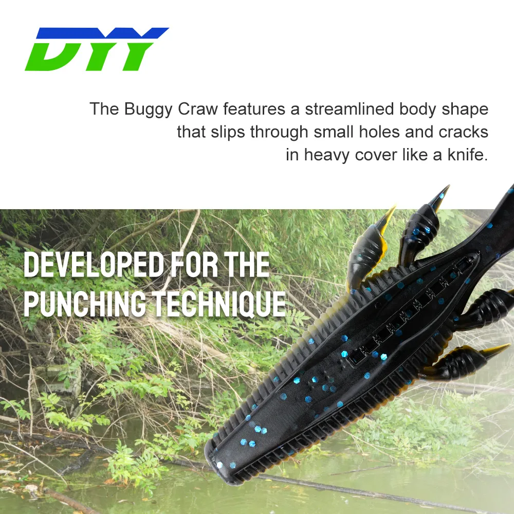 DYY-Swimbait de silicona suave para camarones, cebo Artificial para perca de lubina, aparejo de pesca, Buggy Craw, perca, 10,5 cm, 8,8G, 6 piezas - imagen 3