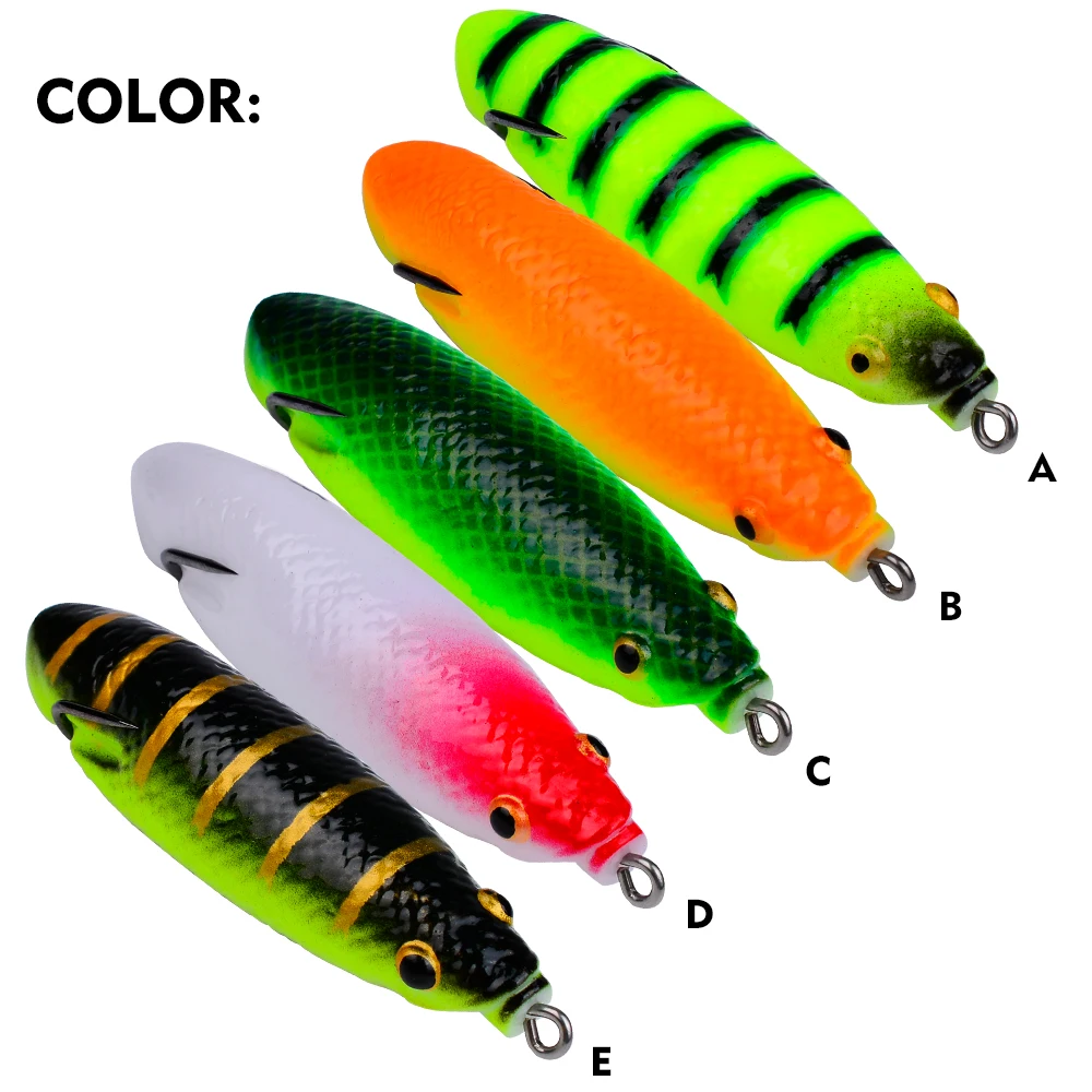 PROBEROS-señuelo de pesca flotante, 1 piezas, 9,5 cm-17g, cebo de rana suave, Wobbler de goma Artificial, Swimbait con doble gancho - imagen 4