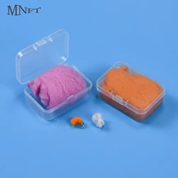 MNFT 1 caja 3g espuma huevo hilo fibra cebo señuelo paracaídas trucha y cabeza de acero Glowbug mosca espuma para atar huevos moscas patrones