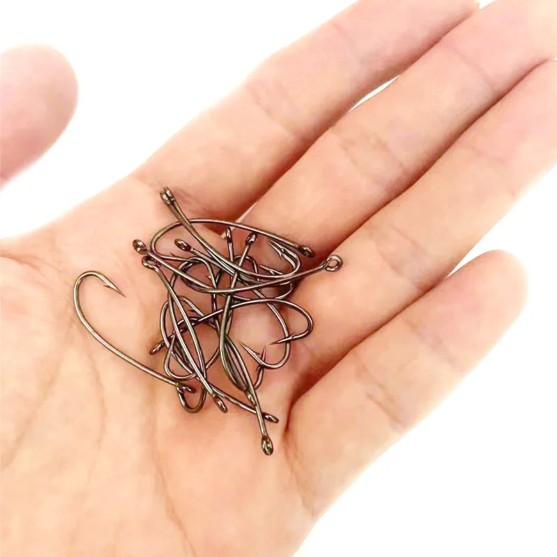 CONTEMPLATOR 50 Uds vástago curvo Ninfa anzuelo de pesca con mosca 3X largo multiusos 6/10/14/18/22 #   Ganchos para atar moscas Stonefly Ninfas Hoppers - imagen 3