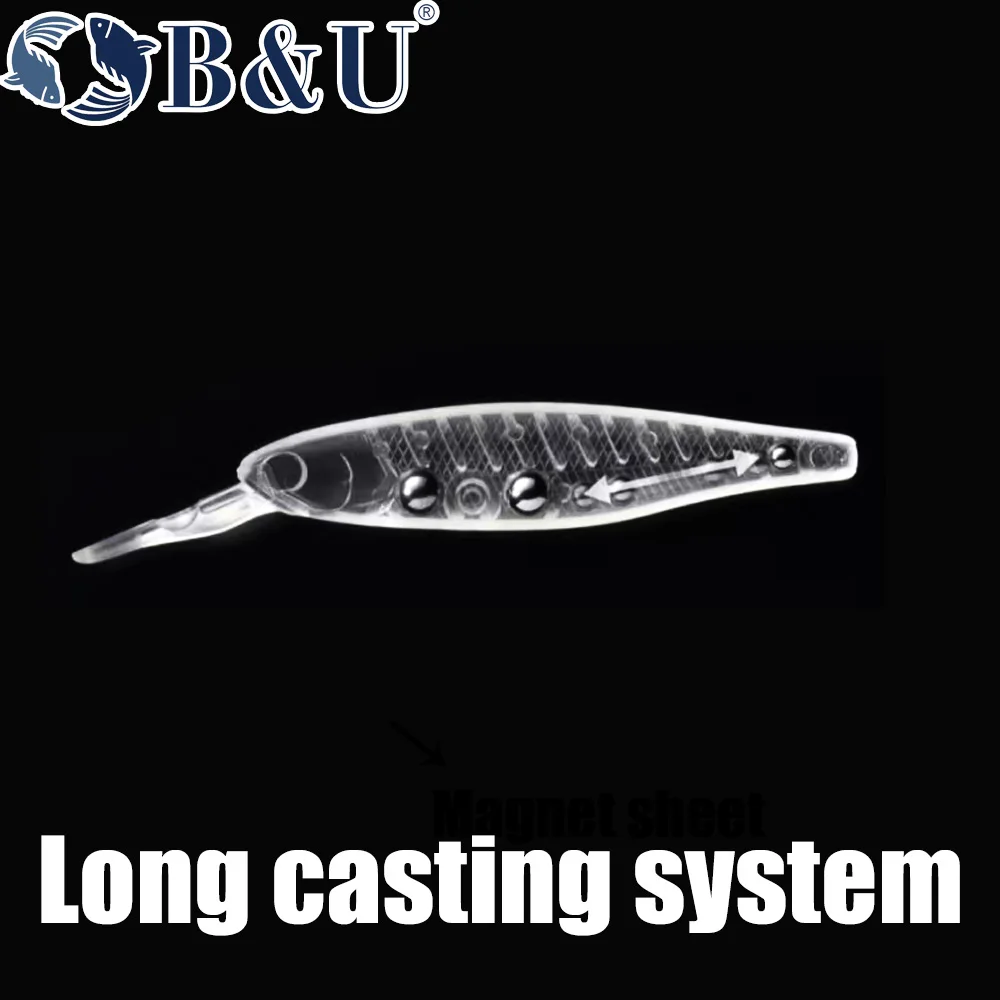 B & U 68mm impresión 3D sábalo suspendido pececillo señuelo de pesca Artificial Jerkbait Wobblers lubina Lucio Swimbait Señuelos de Pesca - imagen 4