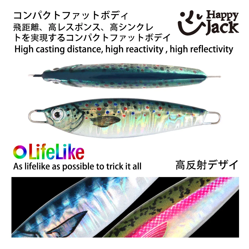 Happyjack-anzuelo de Metal para pesca lenta, cebo Artificial de 10g, 15g, 20g, 30g, con cuchara - imagen 3