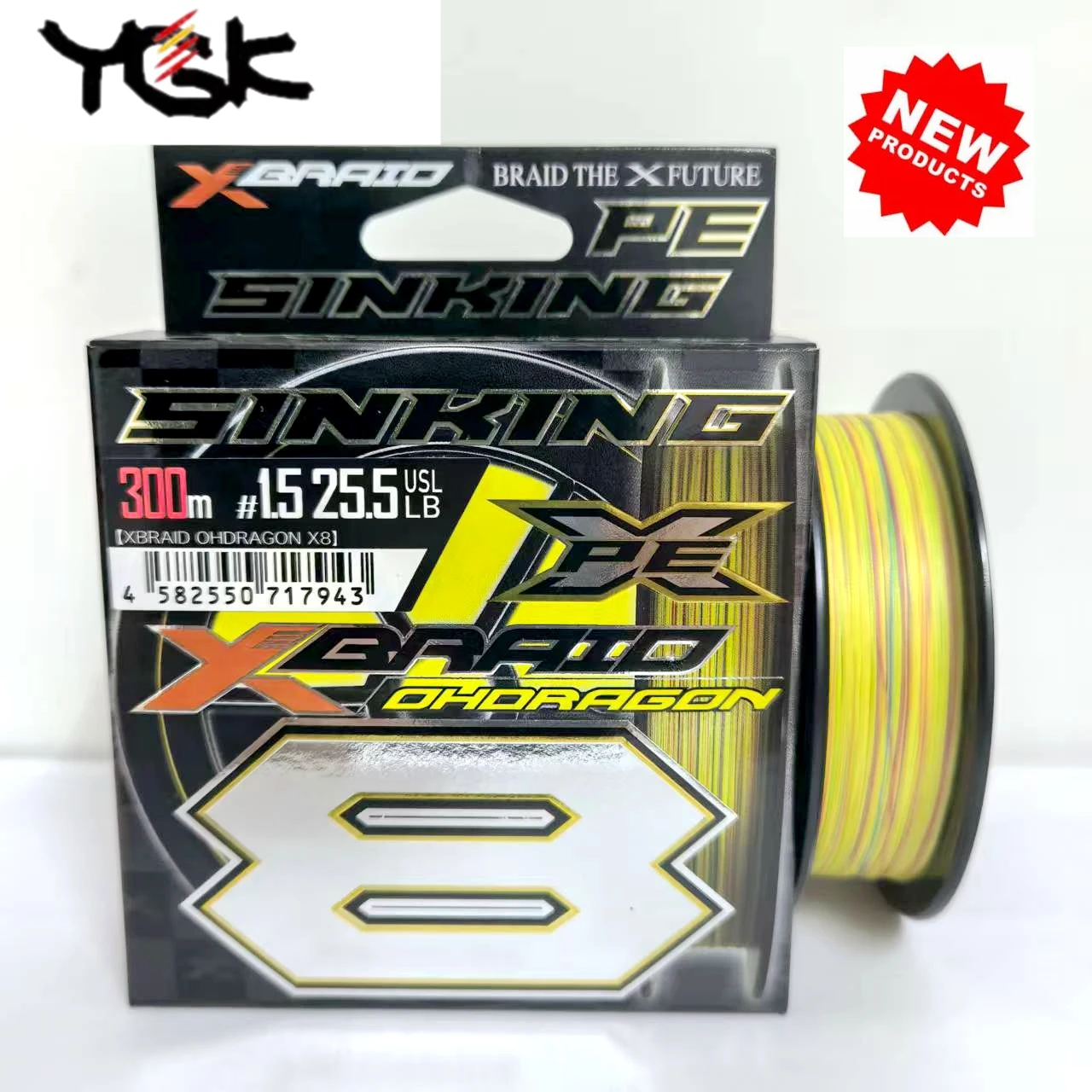 Línea de pesca Original YGK X-BRAID OHDRAGON X8 8 línea de PE trenzada 150m/200m/300m línea de pesca japonesa que se hunde - imagen 3
