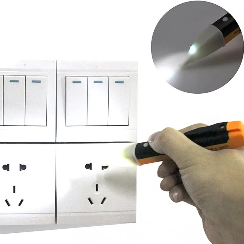 Probador de corriente sin contacto LED portátil, probador de inducción de CA, medición de bolígrafo de electricidad, comprobación de sensibilidad de cable de fuego cero - imagen 4