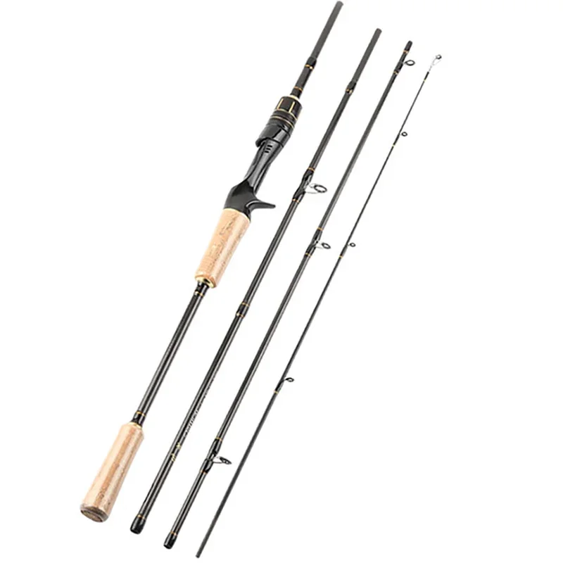 Caña de pescar ultraligera de fibra de carbono de 1,98 m, adecuada para pesca de carpa, portátil, de varias piezas, para exteriores, otoño e invierno