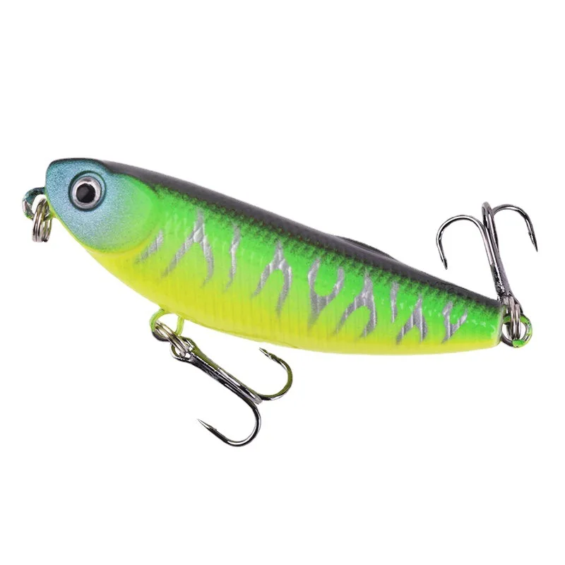 Señuelo de pesca con lápiz de agua superior, 5cm, 5,5g, Wobblers flotantes para caminar para perros, aparejos, cebo duro Artificial con 10 #   Gancho ​ s Para Pesca de lubina - imagen 5