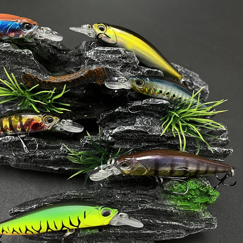 Mini señuelo de pesca de pececillo suspendido, 63mm, 5g, Wobblers de superficie para Lucio, Swimbait de agua dulce, cebos duros artificiales, aparejos Jerkbait - imagen 3