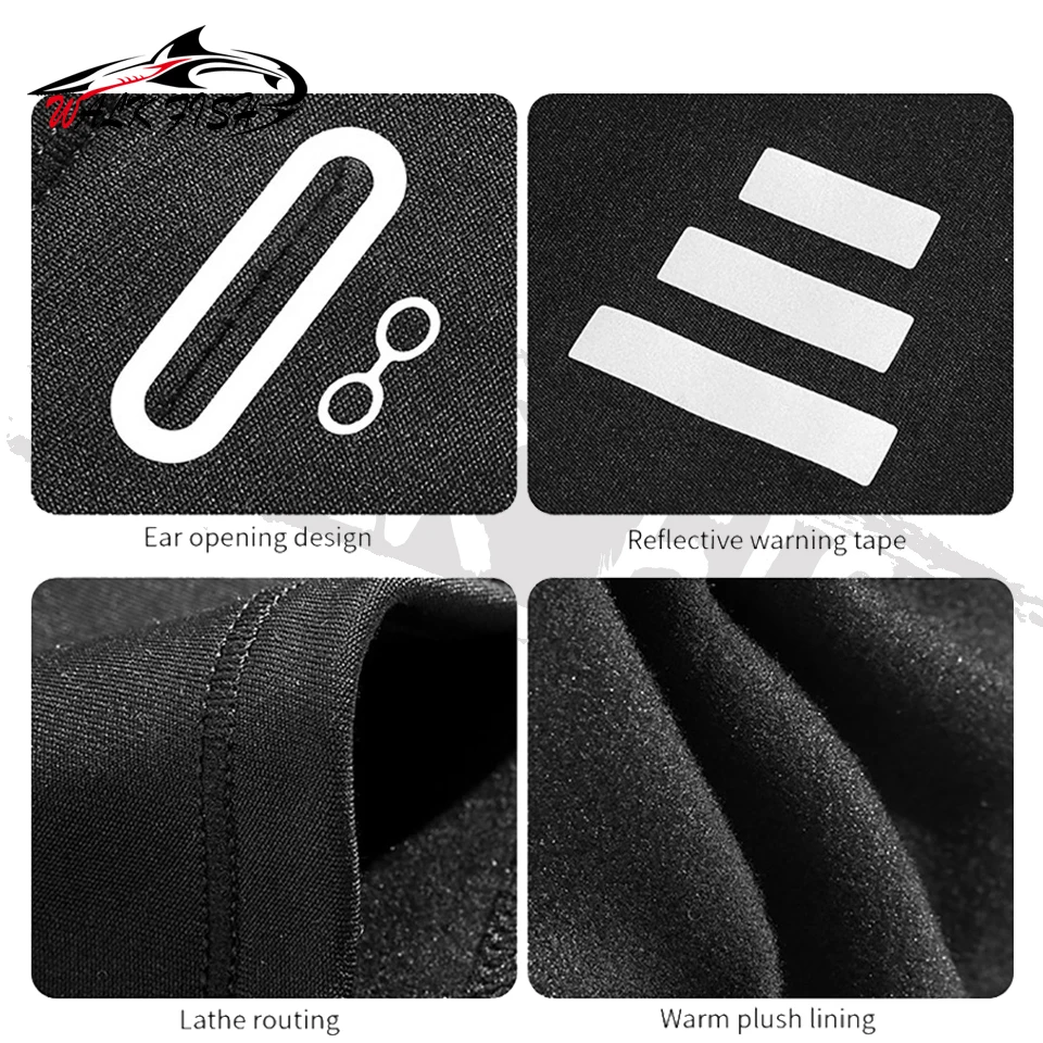 WALK FISH-pasamontañas cálido a prueba de viento para ciclismo y pesca, casco de motocicleta, forro resistente al frío, máscara para esquiar y correr, Unisex - imagen 5